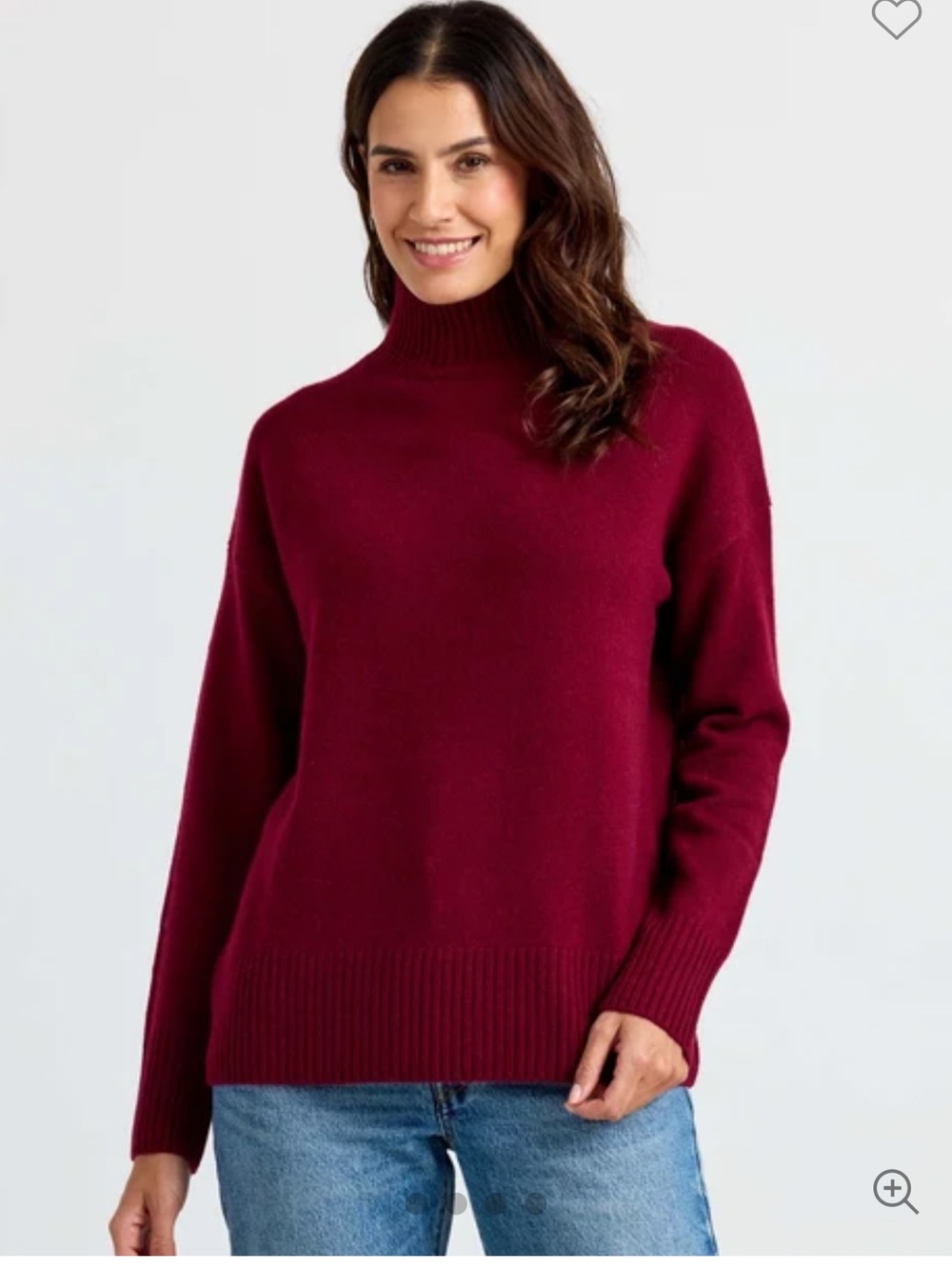 Pura Mock Neck Sweater - Raspberry - Picture 11 of 15